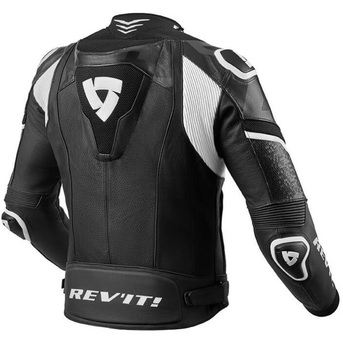 black and white motorcycle jacket