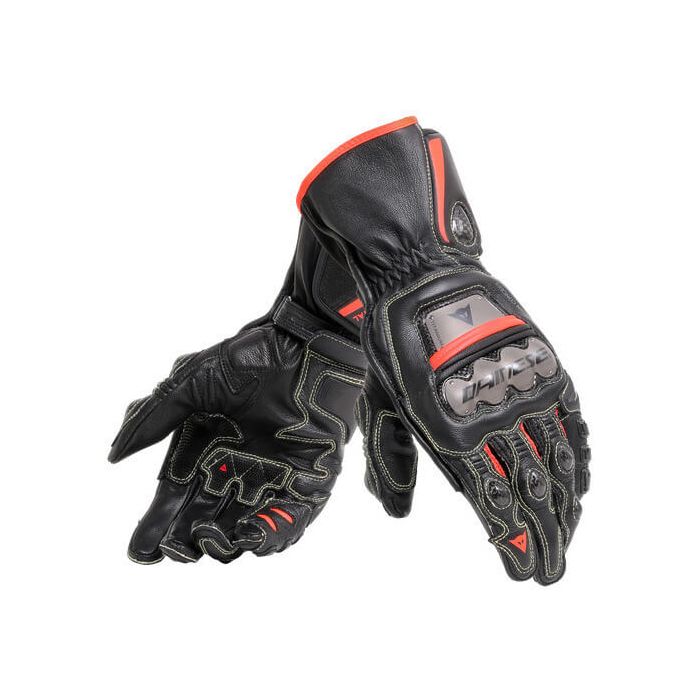 Dainese Full Metal 6 Gloves Black Black Red Fluo P75 Voordeelhelmen