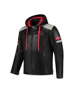 Rusty Stitches Jari Hooded V2 Jacket Black/Light Grey/Red 105