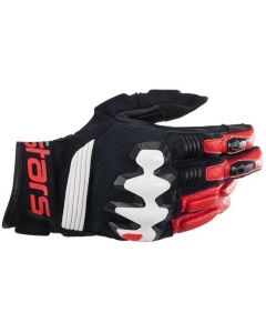 Alpinestars Halo Leather Gloves Black White Bright Red 1304