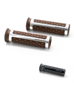 Grips Classic Brown Insert Silver (Pair) N1026-CMA