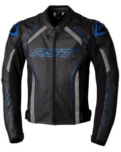 RST S1 CE Men Leather Jacket Black/Blue/Grey