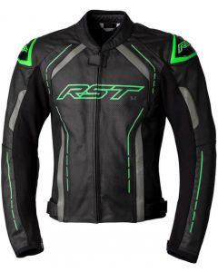 RST S1 CE Men Leather Jacket Black/Green/Grey