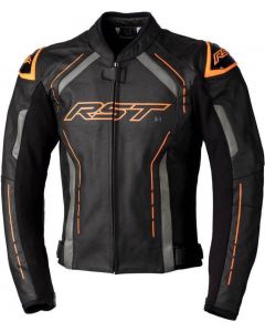 RST S1 CE Men Leather Jacket Black/Orange/Grey