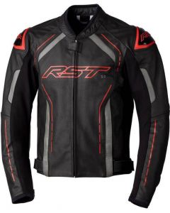 RST S1 CE Men Leather Jacket Black/Red/Grey