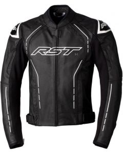 RST S1 CE Men Leather Jacket Black/White