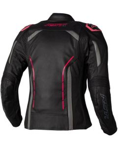 RST RST Ladies S1 CE Leather Jacket Black/Neon Pink