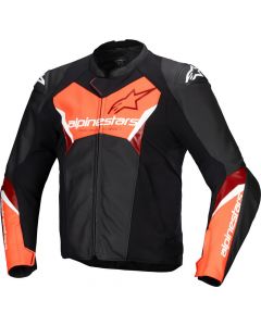 Alpinestars Faster V3 Leather Jacket Black/Red Fluo 1030