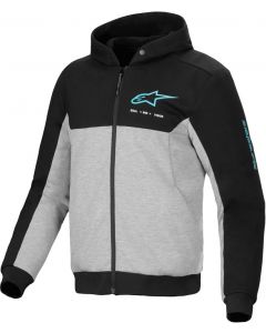 Alpinestars Chrome V2 Sport Hoodie Black Gray Heather Turquoise 1475