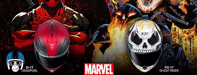 Ghost Rider en Deadpool helm